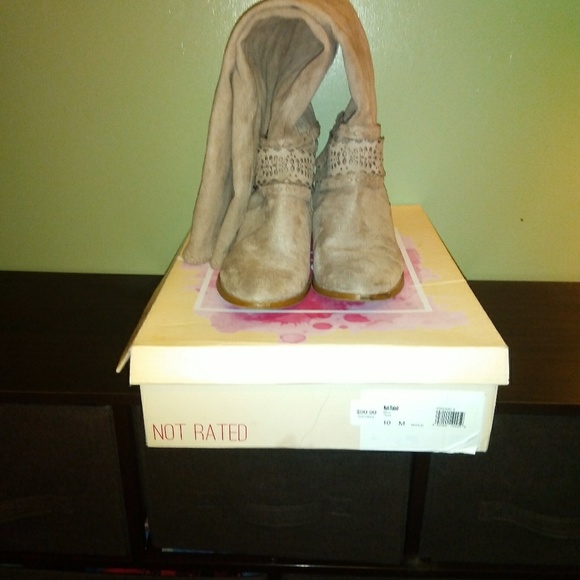 Not Rated Bevel Taupe Knee High Boots - Picture 2 of 8